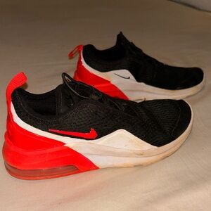 Nike air girl sneakers- black, white and hot pink size 2